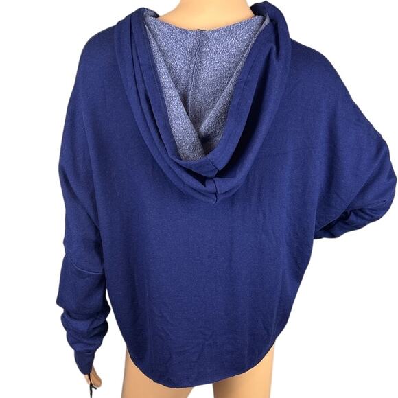 Revolve Michael Lauren Sullivan Hoodie Blue White Sleeve Stripes Size M NWT - Picture 3 of 10